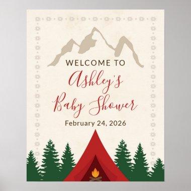 Camping Forest Baby Shower Welcome Sign