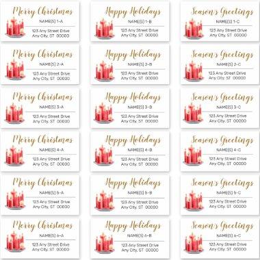 Candles Tray Christmas Holiday Address Labels