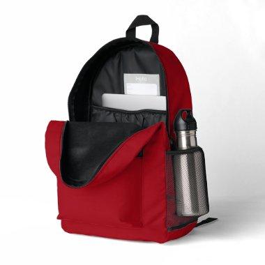 Candy Apple Red Autumn Fall Season Solid Color Printed Backpack