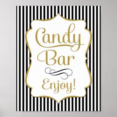 Candy Bar Sign Black Gold Buffet