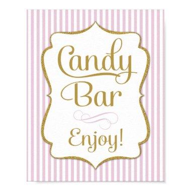 Candy Bar Sign Pink Gold Buffet