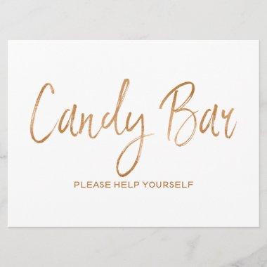 Candy Bar Wedding Sign | Stylish Gold Rose Invitations