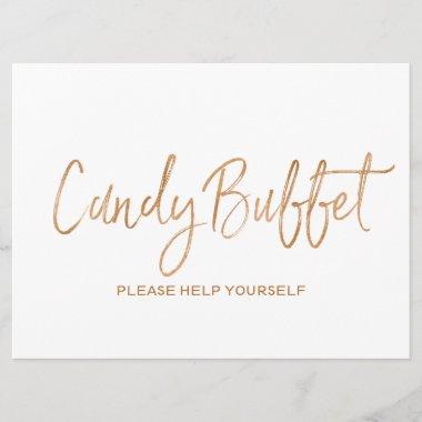 "Candy buffet" Wedding Sign | Stylish Gold Rose Invitations