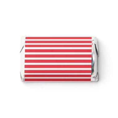 Candy Cane Red and White Simple Horizontal Striped Hershey's Miniatures