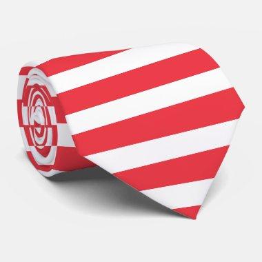 Candy Cane Red and White Simple Horizontal Striped Neck Tie