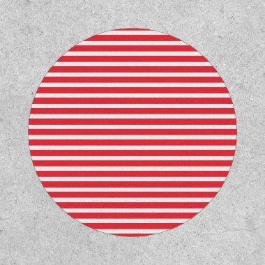 Candy Cane Red and White Simple Horizontal Striped Patch