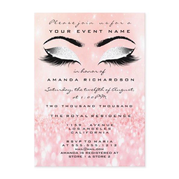 Candy Pink Makeup White Glitter 16th