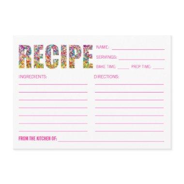 Candy Theme RECIPE Invitations Post Invitations