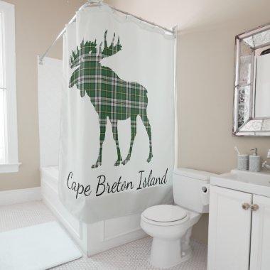 Cape Breton Island moose tartan shower curtain