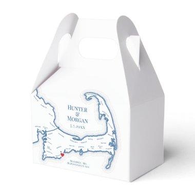 Cape Cod Mashpee Map Destination Wedding Elegant Favor Boxes
