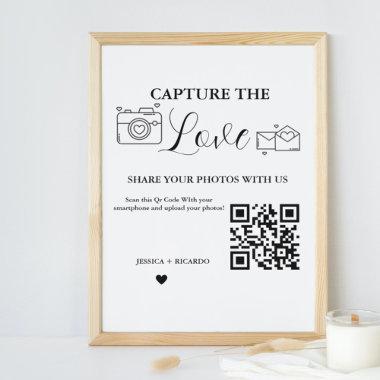 Capture the Love Wedding QR Code Invitations Photo Sign