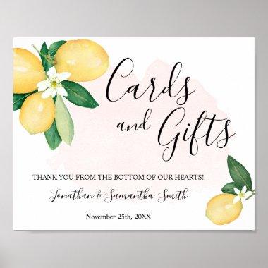 Invitations & Gifts Wedding Shower Reception Lemons Pink Poster