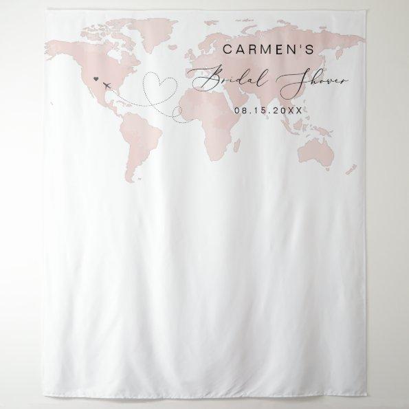 CARMEN Blush Map Travel Adventure Bridal Shower Tapestry
