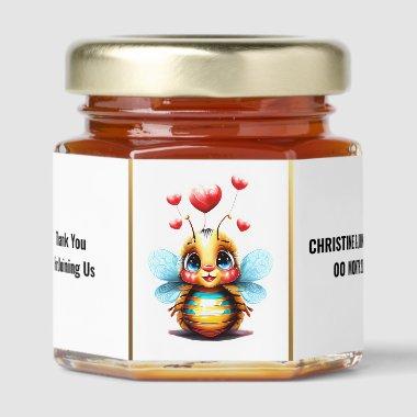 Cartoon bee beekeepers honey DIY brand Honey Jar Favors
