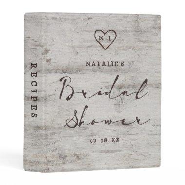 Carved Sweethearts Rustic  Recipe Mini Binder