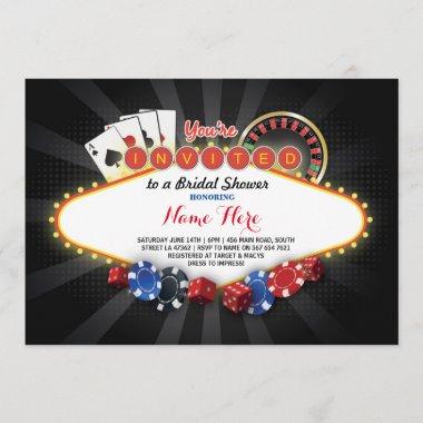 Casino Bridal Shower Night Las Vegas Party Invite