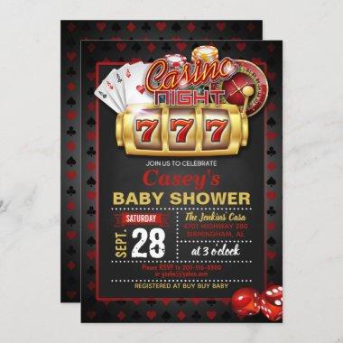 Casino Night Baby Shower Invitations