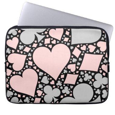 Casino Pink Heart Neoprene Laptop Sleeve