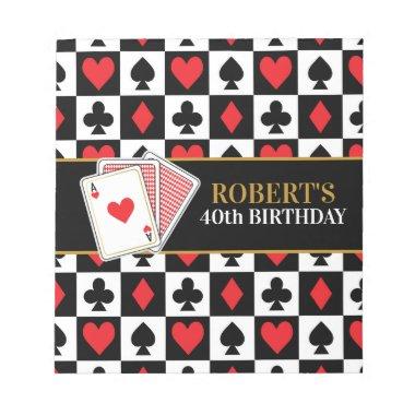 Casino Playing Invitations Chocolate Candy Bar Wrappers Notepad