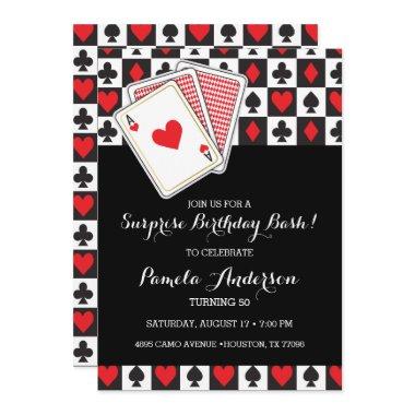 Casino Playing  Birthday Invitation