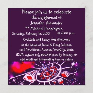 Casino Theme Engagement Party Invitations
