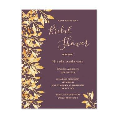 Cassis botanical gold  invitation Post