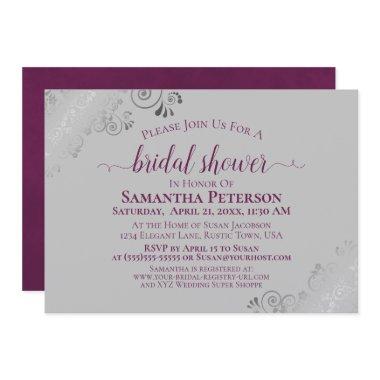 Cassis Purple & Silver Lace Gray