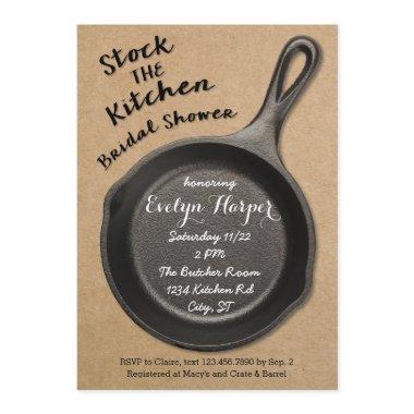 Cast Iron Stock the Kitchen Bridal Shower Invitations