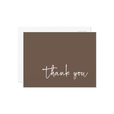 Casual Script Typography Brown Thank You Post