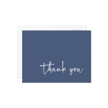 Casual Script Typography Dark Denim Blue Thank You Post