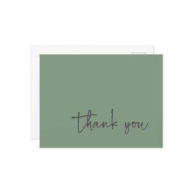 Casual Script Typography Sage Green Thank You Post