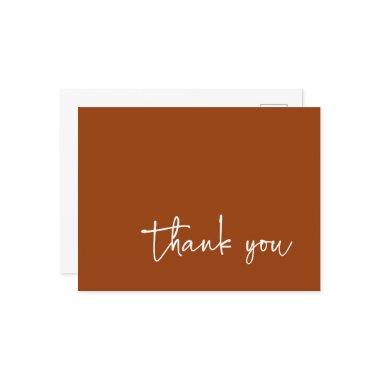Casual Script Typography Terracotta Thank You Post