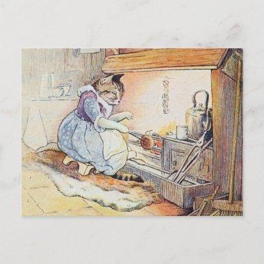 Cat Cooking by the Fire Recipe Invitations