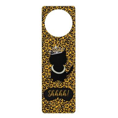 Cat Shh Sleeping Princess Tiara Party Door Hanger