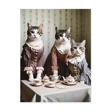 Cat Tea Party PostInvitations