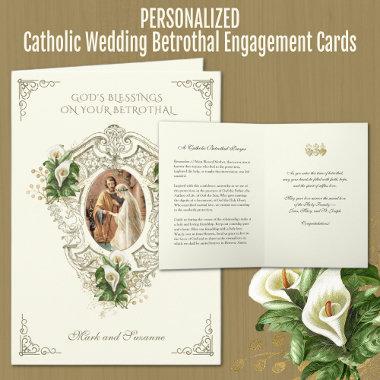 Catholic Betrothal Engagement Wedding Floral Invitations