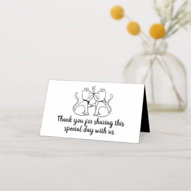 Cats Black Wedding Bridal Shower Thank You Kitty Place Invitations
