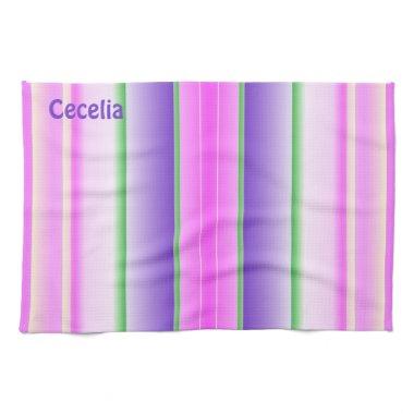 CECELIA ~ CANDY STRIPES ~ Fractal ~ ORIGINAL ~ Kitchen Towel