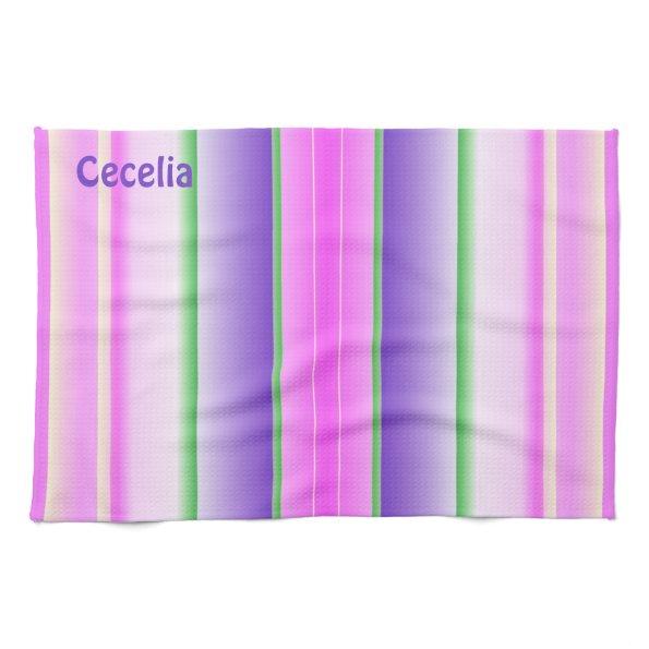 CECELIA ~ CANDY STRIPES ~ Fractal ~ ORIGINAL ~ Kitchen Towel