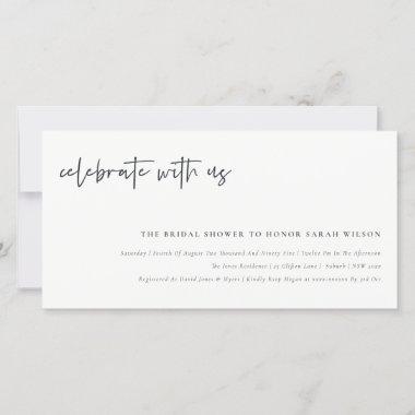 Celebrate With Us Calligraphy Bridal Shower Invite