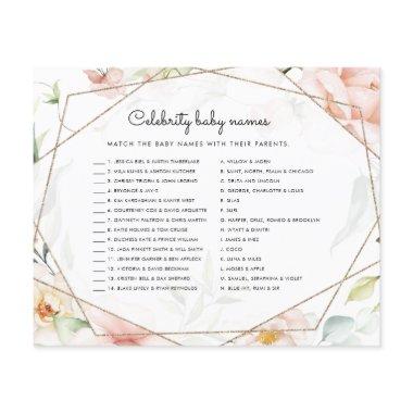 Celebrity Baby Names Girl Floral Baby Shower Game