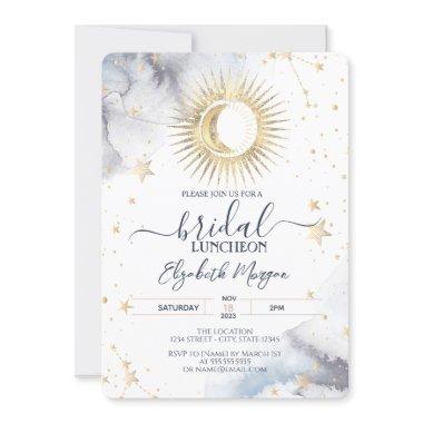 Celestial Gold Sun,Moon,Stars Bridal Luncheon
