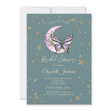 Celestial Moon,Butterfly Stars Green