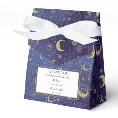 Celestial Mystical Stars And Moons Wedding Favor Boxes
