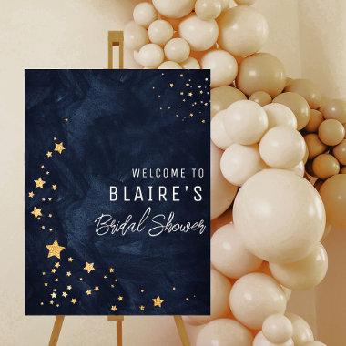 Celestial Navy and Gold Bridal Shower Welcome Sign