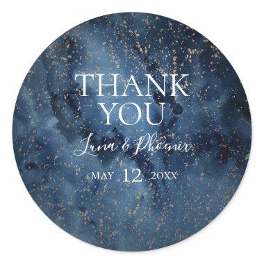 Celestial Night Sky | Gold Thank You Favor Sticker