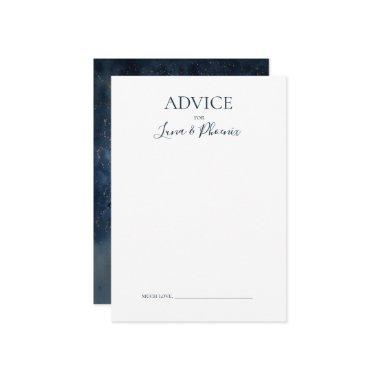 Celestial Night Sky | Gold Wedding Advice Card