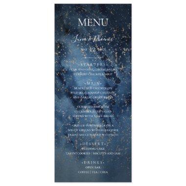 Celestial Night Sky | Gold Wedding Dinner Menu