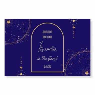 Celestial Night Sky Navy Blue Gold Wedding Sign