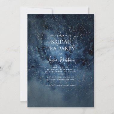Celestial Night Sky | Silver Bridal Tea Party Invitations